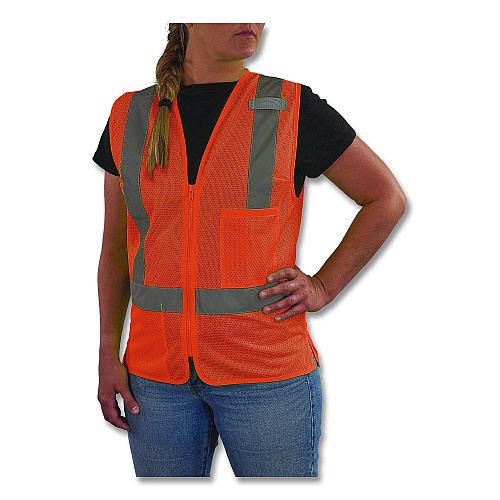 ergodyne GloWear 8210ZW-S Class 2 Women's Hi-Vis Vest with Zipper, Polyester, X-Large, Orange (22435)