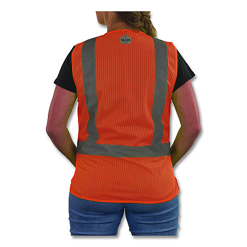 ergodyne GloWear 8210ZW-S Class 2 Women's Hi-Vis Vest with Zipper, Polyester, X-Large, Orange (22435)