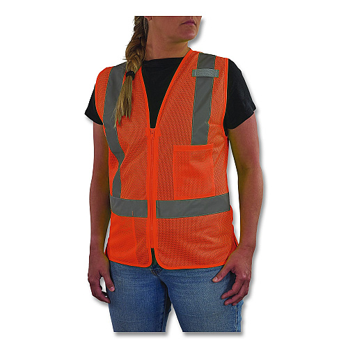 ergodyne GloWear 8210ZW-S Class 2 Women's Hi-Vis Vest with Zipper, Polyester, 2X-Large, Orange (22436)