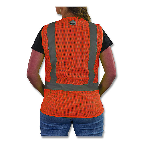 ergodyne GloWear 8210ZW-S Class 2 Women's Hi-Vis Vest with Zipper, Polyester, 2X-Large, Orange (22436)