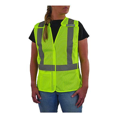 ergodyne GloWear 8215BAW-S Class 2 Women's Hi-Vis Breakaway Vest with Hook-and-Loop, Polyester, Medium, Lime (22443)