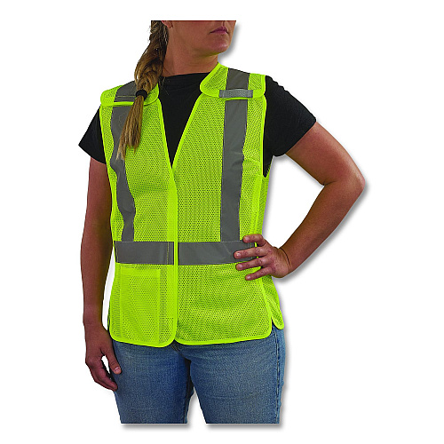 ergodyne GloWear 8215BAW-S Class 2 Women's Hi-Vis Breakaway Vest with Hook-and-Loop, Polyester, Medium, Lime (22443)