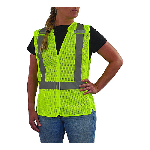 ergodyne GloWear 8215BAW-S Class 2 Women's Hi-Vis Breakaway Vest with Hook-and-Loop, Polyester, 3X-Large, Lime (22447)