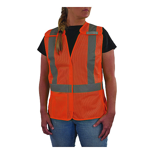 ergodyne GloWear 8215BAW-S Class 2 Women's Hi-Vis Breakaway Vest with Hook-and-Loop, Polyester, Medium, Orange (22453)