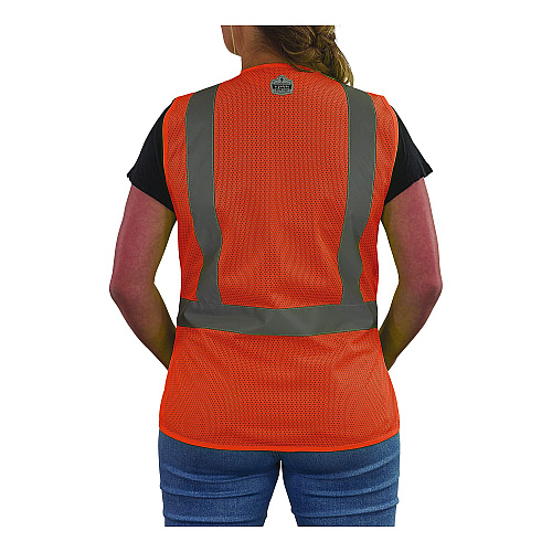 ergodyne GloWear 8215BAW-S Class 2 Women's Hi-Vis Breakaway Vest with Hook-and-Loop, Polyester, Medium, Orange (22453)