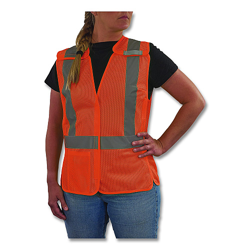 ergodyne GloWear 8215BAW-S Class 2 Women's Hi-Vis Breakaway Vest with Hook-and-Loop, Polyester, 2X-Large, Orange (22456)