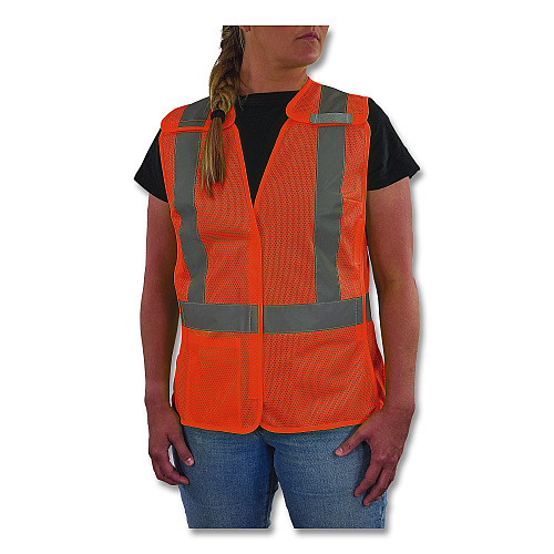 ergodyne GloWear 8215BAW-S Class 2 Women's Hi-Vis Breakaway Vest with Hook-and-Loop, Polyester, 3X-Large, Orange (22457)