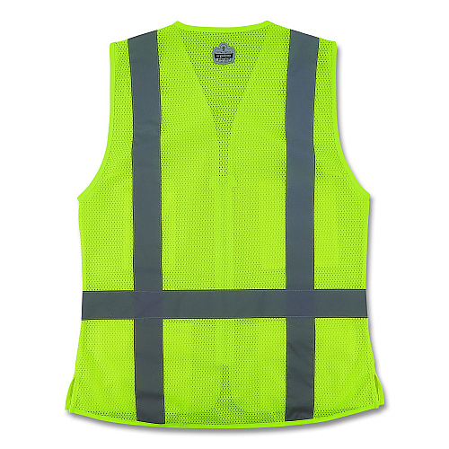 ergodyne GloWear 8247ZW-S Class 2 Women's Hi-Vis Surveyor Vest with Zipper, Polyester, 3X-Large, Lime (22467)
