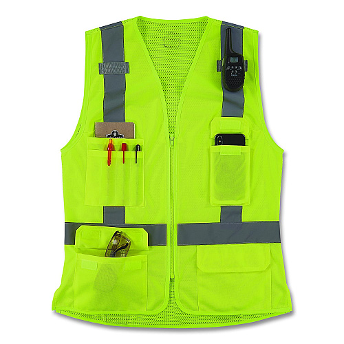 ergodyne GloWear 8247ZW-S Class 2 Women's Hi-Vis Surveyor Vest with Zipper, Polyester, 3X-Large, Lime (22467)