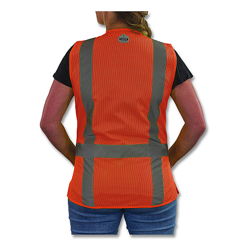 ergodyne GloWear 8247ZW-S Class 2 Women's Hi-Vis Surveyor Vest with Zipper, Polyester, Medium, Orange (22473)