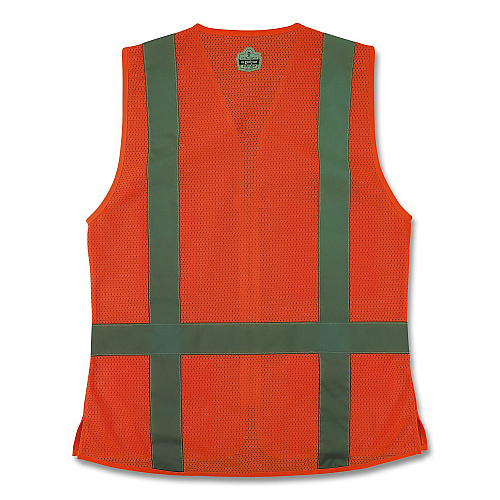 ergodyne GloWear 8247ZW-S Class 2 Women's Hi-Vis Surveyor Vest with Zipper, Polyester, Large, Orange (22474)
