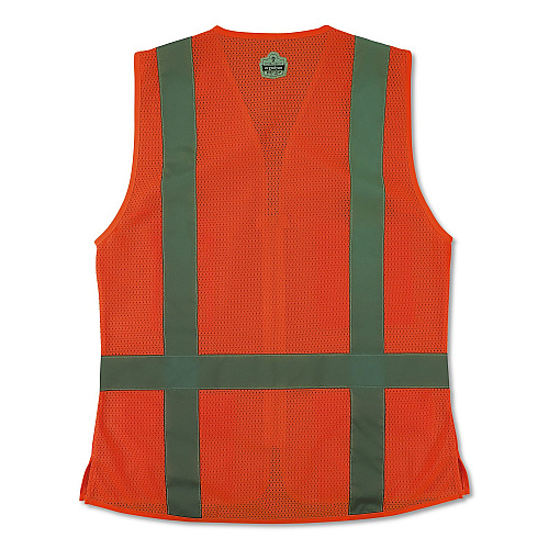 ergodyne GloWear 8247ZW-S Class 2 Women's Hi-Vis Surveyor Vest with Zipper, Polyester, X-Large, Orange (22475)