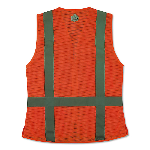 ergodyne GloWear 8247ZW-S Class 2 Women's Hi-Vis Surveyor Vest with Zipper, Polyester, 2X-Large, Orange (22476)