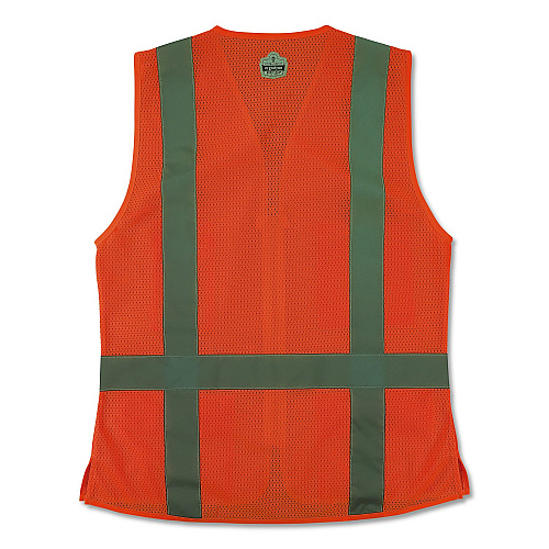 ergodyne GloWear 8247ZW-S Class 2 Women's Hi-Vis Surveyor Vest with Zipper, Polyester, 3X-Large, Orange (22477)