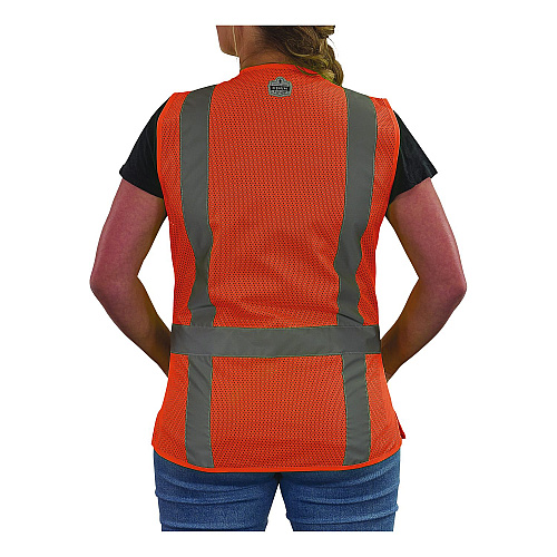 ergodyne GloWear 8247ZW-S Class 2 Women's Hi-Vis Surveyor Vest with Zipper, Polyester, 3X-Large, Orange (22477)