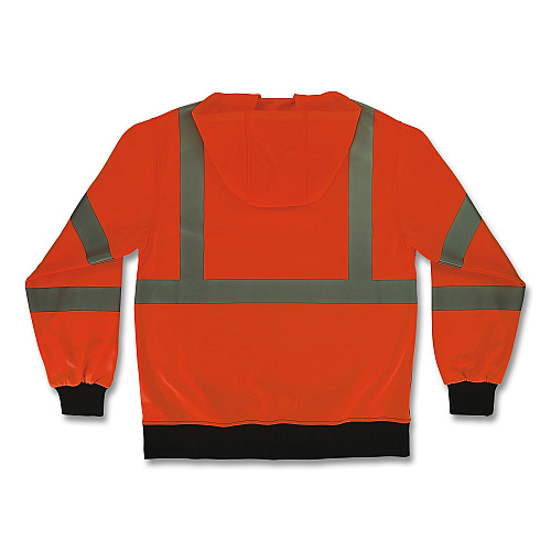 ergodyne GloWear 8311BK Class 3 Essential Hi-Vis Hooded Sweatshirt with Black Bottom, X-Large, Orange (22885)
