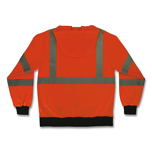 ergodyne GloWear 8311BK Class 3 Essential Hi-Vis Hooded Sweatshirt with Black Bottom, 2X-Large, Orange (22886)
