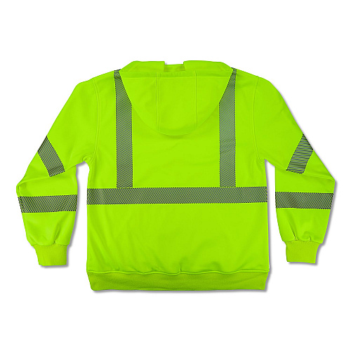ergodyne GloWear 8304W Class 3 Women's Performance Hi-Vis Hooded Sweatshirt, Large, Lime (23114)