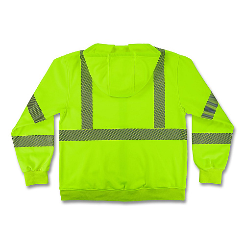 ergodyne GloWear 8305W Class 3 Women's Performance Hi-Vis Hooded Zip-Up Sweatshirt, 2X-Large, Lime (22896)