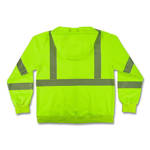 ergodyne GloWear 8305W Class 3 Women's Performance Hi-Vis Hooded Zip-Up Sweatshirt, 3X-Large, Lime (22897)
