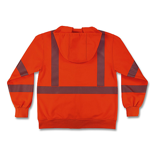ergodyne GloWear 8305W Class 3 Women's Performance Hi-Vis Hooded Zip-Up Sweatshirt, Small, Orange (22902)
