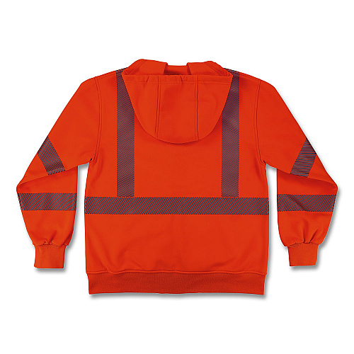 ergodyne GloWear 8305W Class 3 Women's Performance Hi-Vis Hooded Zip-Up Sweatshirt, Medium, Orange (22903)