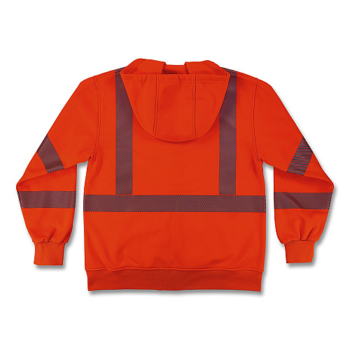 ergodyne GloWear 8305W Class 3 Women's Performance Hi-Vis Hooded Zip-Up Sweatshirt, 3X-Large, Orange (22907)