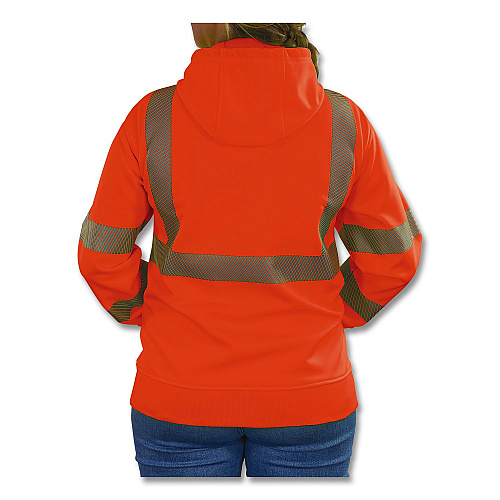 ergodyne GloWear 8305W Class 3 Women's Performance Hi-Vis Hooded Zip-Up Sweatshirt, 3X-Large, Orange (22907)