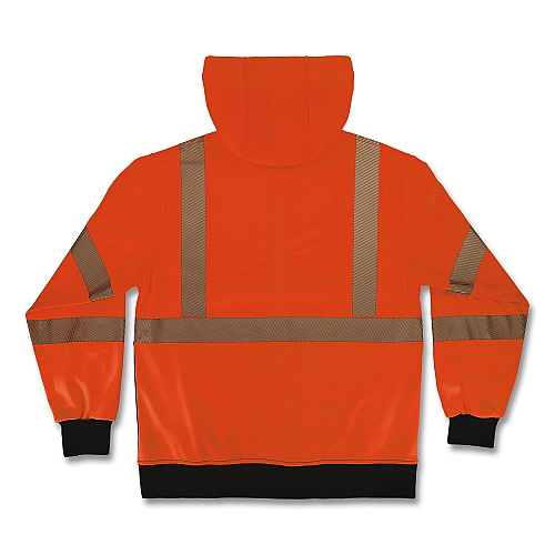 ergodyne GloWear 8317BK Class 3 Performance Hi-Vis Hooded Sweatshirt with Black Bottom, 3X-Large, Orange (22987)