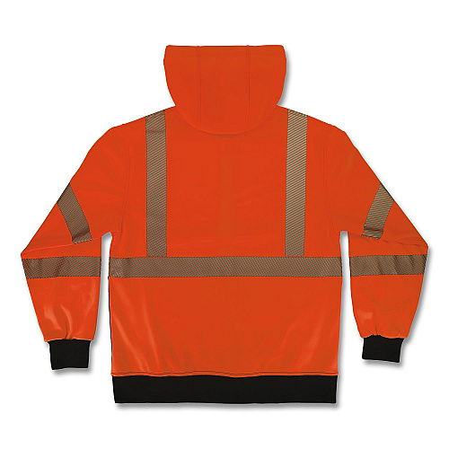 ergodyne GloWear 8317BK Class 3 Performance Hi-Vis Hooded Sweatshirt with Black Bottom, 5X-Large, Orange (22989)