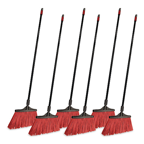 O-Cedar MaxiStrong Angle Broom, 56" Length, Black, 6/Carton (6420CT)