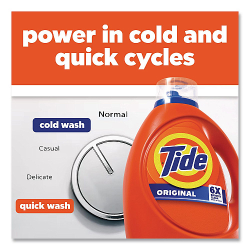 Liquid Tide Laundry Detergent, Original Scent, 32 Loads, 40 oz Bottle, 6/Carton (12118)