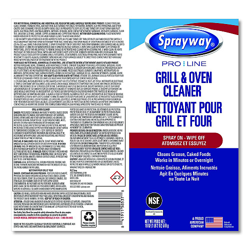 Sprayway PRO LINE Grill and Oven Cleaner, 18 oz Aerosol Spray, 12/Carton (SPRA58537)