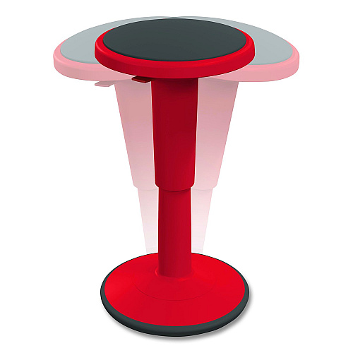 MooreCo Hierarchy Grow Stool, Tall, Backless, Supports Up to 250 lbs, 17" to 24" Seat Height, Red Seat, Red Base (50970RED)