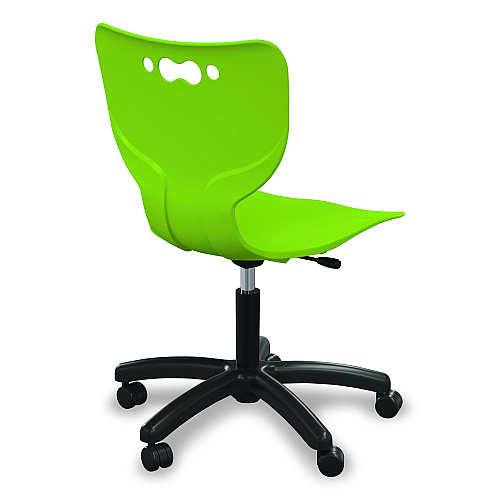 MooreCo Hierarchy Five-Star Chair, Supports Up to 250 lbs, 21.68" Seat Height, Green Seat, Green Back, Black Base (53511GRN)
