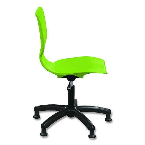 MooreCo Hierarchy Five-Star Chair, Supports Up to 250 lbs, 21.68" Seat Height, Green Seat, Green Back, Black Base (53511GRN)