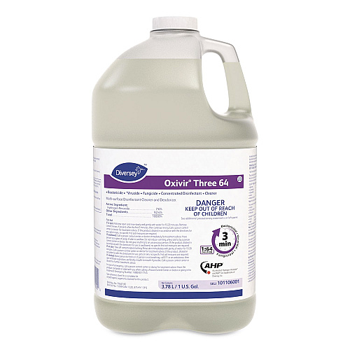 Diversey Oxivir Three 64 Disinfecting Cleaner and Deodorizer, 1 gal Bottle, 4/Carton (101106001)