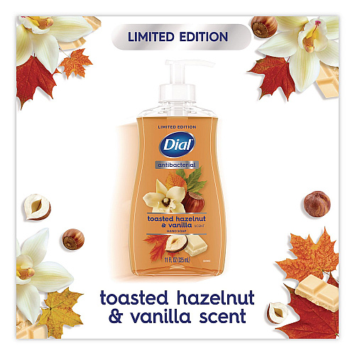 Dial Antibacterial Liquid Hand Soap, Limited Edition, Toasted Hazelnut and Vanilla Scent, 11 oz Pump Bottle (1700035945)