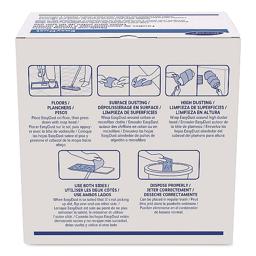 Diversey EasyDust Single-Use Dusting Sheets, 5 x 6, 250 Dusters/Box, 6 Boxes/Carton (9292466)