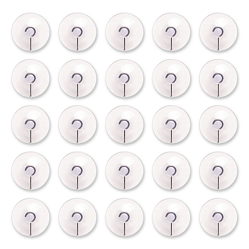 Excello Global Products Suction Cup Hooks, Metal Silver Hook, 25/Pack (SC25PK)