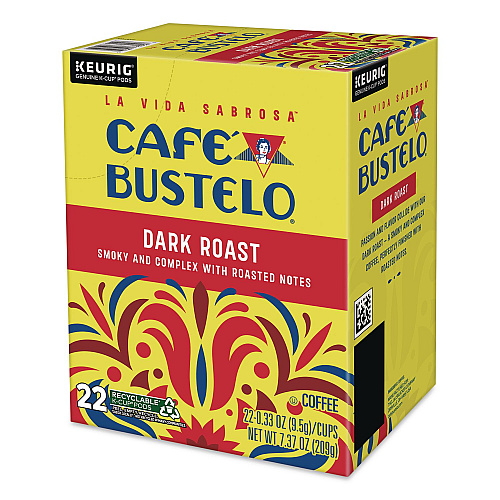 Cafe Bustelo Dark Roast Coffee K-Cup, 22/Box (5000389574)