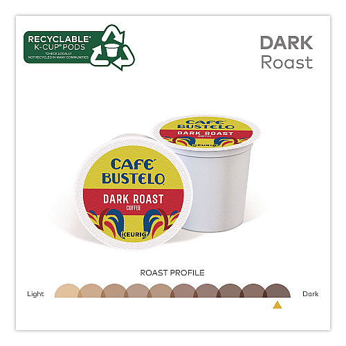 Cafe Bustelo Dark Roast Coffee K-Cup, 22/Box (5000389574)