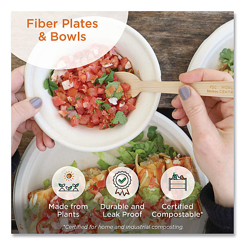 World Centric Fiber Bowls, 20 oz, 6 x 6 x 1.7, Natural, 20/Pack (BORTSCU11)