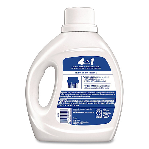 Purex Free and Clear Liquid Laundry Detergent, 58 Loads, Unscented, 66 oz Bottle, 6/Carton (05602CT)