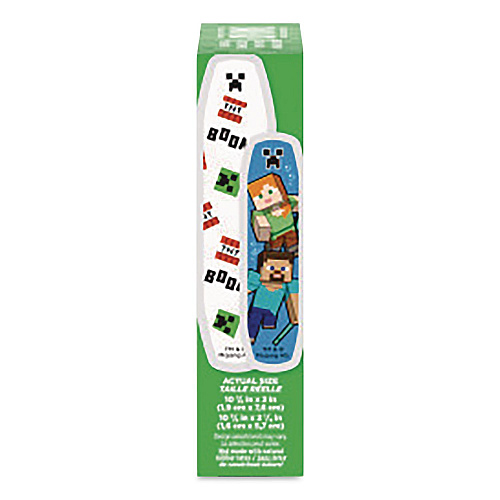 BAND-AID Minecraft Adhesive Bandages, Assorted Sizes, 20 Bandages (1202513)