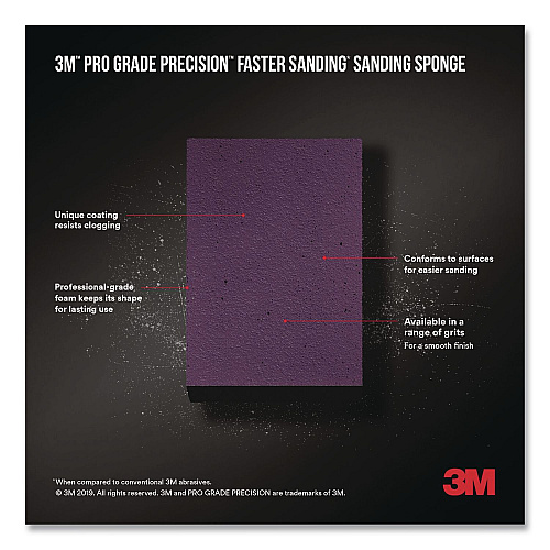 3M Pro Grade Precision Sanding Block Sponge (FSB120PGP1T)