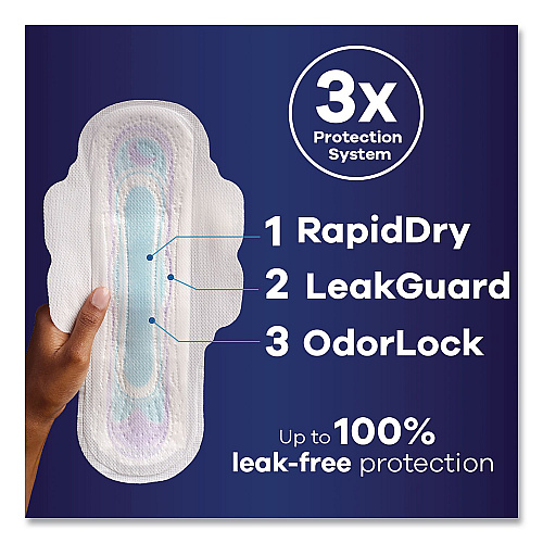 Always Ultra Thin Overnight Pads with Wings, Size 4, Overnight Absorbency, 16/Pack, 6 Packs/Carton (12851)