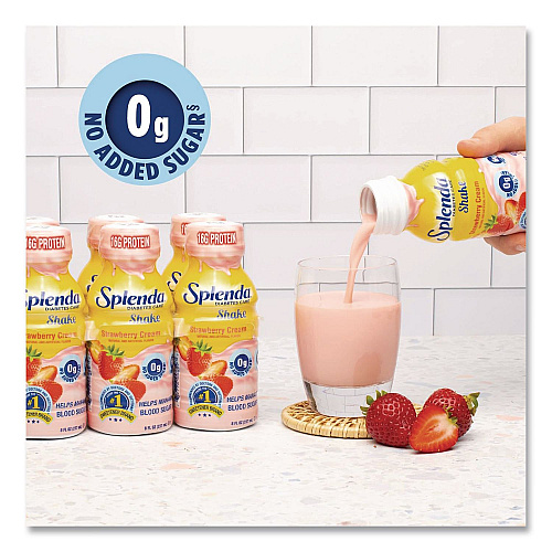 Splenda Diabetes Care Sugar-Free Shake, Strawberry Cream, 14 oz Bottle, 24/Carton (HFP00659)