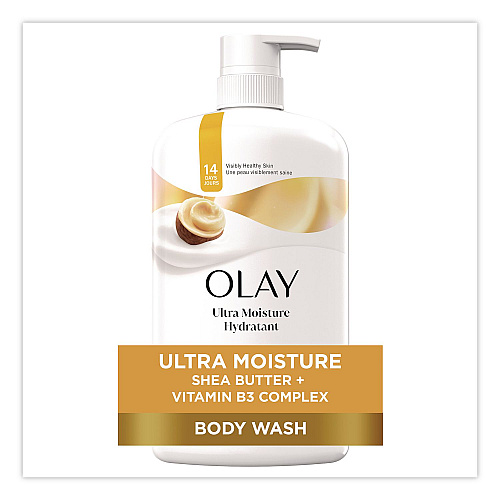 Olay Ultra Moisture Body Wash, Shea Butter Scent, 33 oz Pump Bottle (97494)