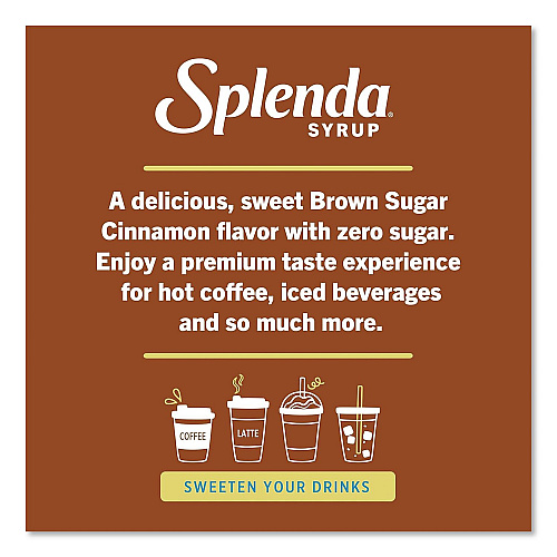 Splenda Sugar-Free Coffee Syrup, Brown Sugar Cinnamon, 25.4 oz Bottle, 6/Carton (HFP00696)